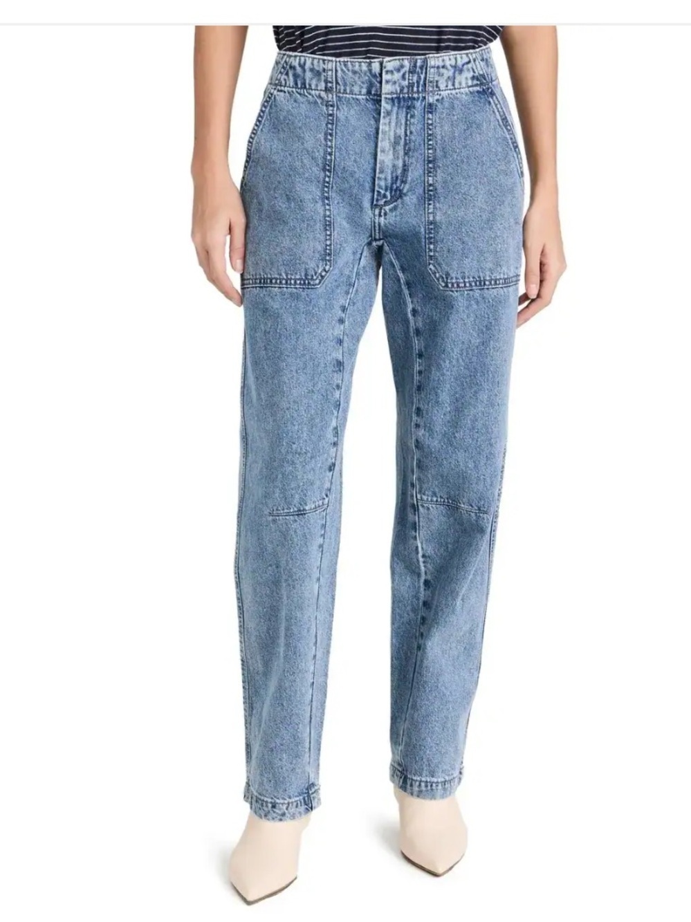 rag & bone Leyton Relaxed Jeans in Light Blue Denim